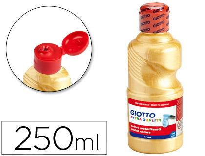 [F53140100] TEMPERA LIQUIDA GIOTTO ESCOLAR 250 ML METALIZADA ORO