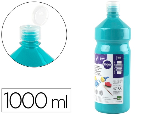 [TP35] TEMPERA LIQUIDA LIDERPAPEL ESCOLAR 1000 ML TURQUESA