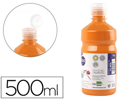 [TP05] TEMPERA LIQUIDA LIDERPAPEL ESCOLAR 500 ML NARANJA