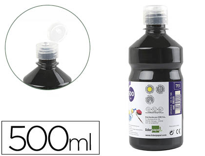 [TP19] TEMPERA LIQUIDA LIDERPAPEL ESCOLAR 500 ML NEGRO