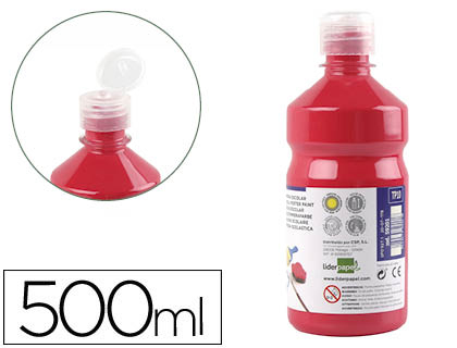 [TP10] TEMPERA LIQUIDA LIDERPAPEL ESCOLAR 500 ML ROJO ESCARLATA