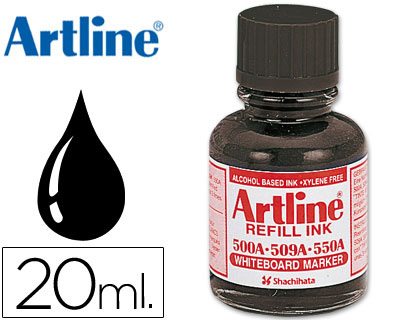 [ESK-50A-NE] TINTA ARTLINE NEGRO PARA ROTULADOR PIZARRA BLANCA 500A BOTE 20 ML