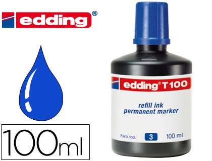 [T100-03] TINTA ROTULADOR EDDING T-100 AZUL BOTE 100 ML