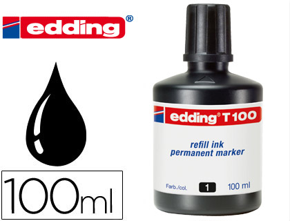 [T100-01] TINTA ROTULADOR EDDING T-100 NEGRO BOTE 100 ML