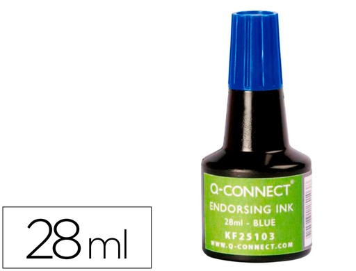 [KF25103] TINTA TAMPON Q-CONNECT AZUL BOTE 28 ML