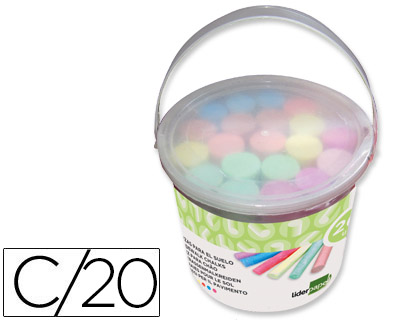 [TZ05] TIZA COLOR LIDERPAPEL PARA SUELO CUBILETE DE 20 UNIDADES COLORES SURTIDOS