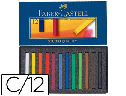 [128312] TIZA PASTEL FABER CASTELL ESTUCHE CARTON DE 12 UNIDADES COLORES SURTIDOS