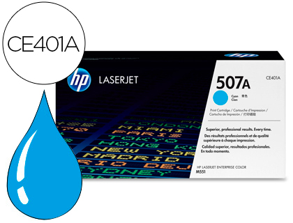 [CE401A] TONER HP 507A LASERJET M551/M570/PRO 500 CIAN 6000 PAG