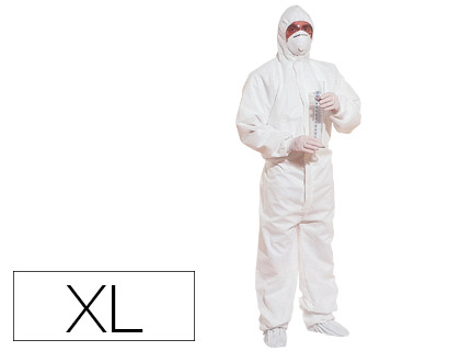 [DT221XG] TRAJE DE SEGURIDAD DELTAPLUS POLIPROPILENO CON CAPUCHA DE UN SOLO USO COLOR BLANCO TALLA XL