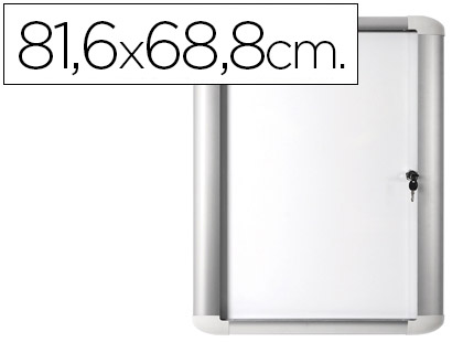 [VT620209760] VITRINA DE ANUNCIO BI-OFFICE MAGNETICA 816X688 MM PARA EXTERIOR CON MARCO DE ALUMINIO Y CERRADURA