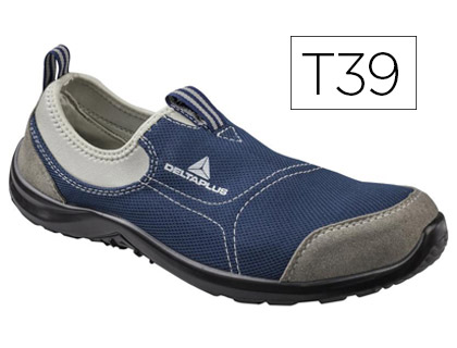 [MIAMIS1PGB39] ZAPATOS DE SEGURIDAD DELTAPLUS DE POLIESTER Y ALGODON CON PLANTILLA Y PUNTERA - COLOR AZUL MARINO TALLA 39