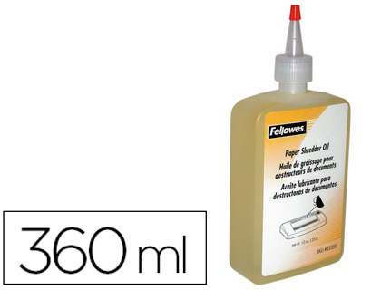 [3608601] ACEITE LUBRICANTE FELLOWES PARA DESTRUCTORA DE DOCUMENTOS BOTE DE 355 ML