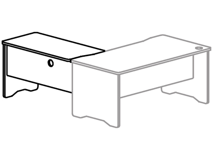 [2102AA01V24] ALA PARA MESA ROCADA SERIE WORK 100X60 DERECHA O IZQUIERDA ACABADO AA01 HAYA/HAYA