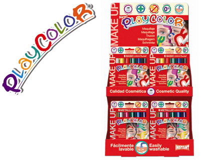 [1020 PLAYCOLOR] BARRA DE MAQUILLAJE PLAYCOLOR MAKE UP BASIC EXPOSITOR DE 24 UNIDADES COLORES SURTIDOS