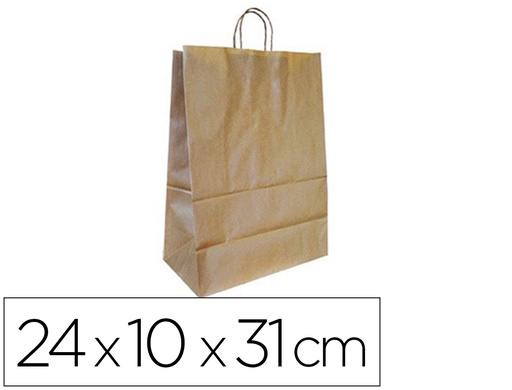 [KF18670] BOLSA KRAFT Q-CONNECT NATURAL ASA RETORCIDA 240X100X310 MM