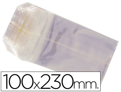 [BS100230SINSOLAPA] BOLSA CELOFAN 100X230 MM PAQUETE 100 UNIDADES