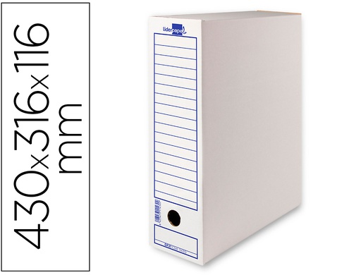 [DF04] CAJA ARCHIVO DEFINITIVO LIDERPAPEL 106 LISTADOS DE ORDENADOR CARTON RECICLADO 325G/M2 BLANCO 430X116X316 MM