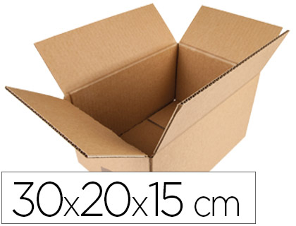 [KF26134] CAJA PARA EMBALAR Q-CONNECT AMERICANA CARTON RECICLADO CANAL SIMPLE 5 MM COLOR KRAFT 300X200X150 MM