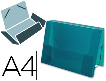 [SS25] CARPETA LIDERPAPEL PORTADOCUMENTOS GOMAS 36933 POLIPROPILENO DIN A4 VERDE TRANSLUCIDO LOMO 25 MM