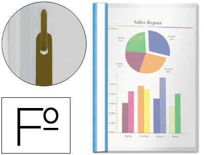 [33306] CARPETA DOSSIER FASTENER PLASTICO ESSELTE FOLIO AZUL