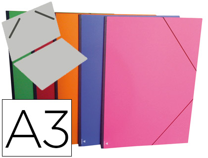 [144701C] CARPETA PLANOS CLAIREFONTAINE DIN A3 CON GOMAS CARTON GOFRADO COLORES SURTIDOS