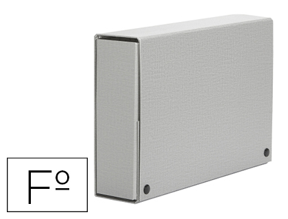 [963007] CARPETA PROYECTOS PARDO FOLIO LOMO 30 MM CARTON FORRADO GRIS CON BROCHE