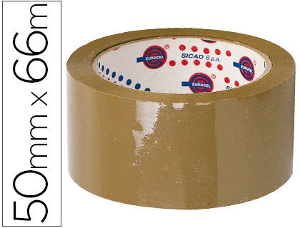 [19403] CINTA ADHESIVA EUROCEL POLIPROPILENO HAVANA 66 MT X 50 MM PARA EMBALAJE