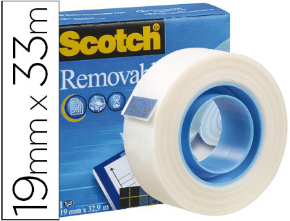 [70016072848 (1811/1933)] CINTA ADHESIVA SCOTCH MAGIC INVISIBLE REMOVIBLE 33 MT X 19 MM