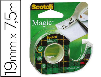 [UU004245542] CINTA ADHESIVA SCOTCH MAGIC INVISIBLE 7,5 MT X 19 MM EN PORTARROLLO