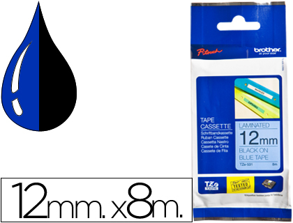 [TZE531] CINTA BROTHER TZE531 AZUL-NEGRO 12MM LONGITUD 8 MT