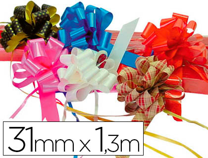 [400120] CINTA PARA HACER LAZOS ROJO 130 CM X 31 MM UNIDAD
