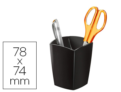 [1005310161] CUBILETE PORTALAPICES CEP NEGRO OPACO PLASTICO MAGNETICO 78X74X95 MM