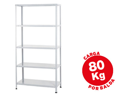 [K1PP040B4BB01] ESTANTERIA METALICA AR STORAGE 180X90X40 CM 5 ESTANTES 80 KG POR ESTANTE COLOR BLANCO