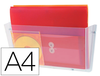 [DE63201 CS TP] EXPOSITOR MURAL ARCHIVO 2000 DE PARED POLIESTIRENO CON 1 COMPARTIMENTO TRANSPARENTE PARA DIN A4 HORIZONTAL