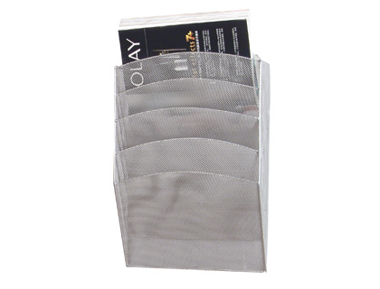 [KF04727] EXPOSITOR MURAL Q-CONNECT DE PARED 5 BANDEJAS DIN A4 PLATEADO 9,3X31,5X44 CM