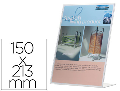 [KF04178] EXPOSITOR SOBREMESA Q-CONNECT CON FORMA DE L METACRILATO 150X213 MM