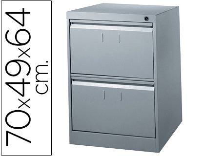 [F-0702E-GR] FICHERO CAJONES DE SUELO METALICO DE 2 CAJONES 70CM ALTO,64CM PROF,49CM ANCHOCOLOR GRIS N.1375