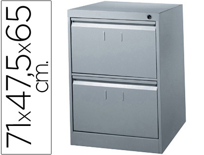 [F-0702A-GR] FICHERO CAJONES DE SUELO METALICO DE 2 CAJONES 71CM ALTO,65CM PROF,47,5 ANCHOCOLOR GRIS N.1375 ANTIVUELCO