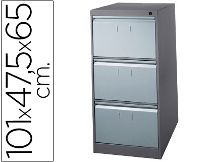 [F-1003E-GR] FICHERO CAJONES DE SUELO METALICO DE 3 CAJONES 101 ALTO,65 PROF. 47,5 ANCHO COLOR GRIS N.1375