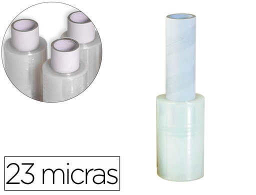 [PLA0100440TR] FILM EXTENSIBLE MANUAL ANCHO 100 MM LARGO 150 MT ESPESOR 23 MICRAS TRANSPARENTE