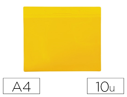 [162044] FUNDA TARIFOLD MAGNETICA DIN A4 HORIZONTAL IDENTIFICACION PALETS Y ESTANTERIAS AMARILLO PACK DE 10 UNIDADES