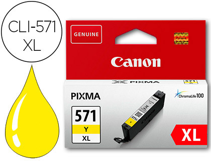 [0334C001] INK-JET CANON CLI-571XL PIXMA MG6852 / TS6050 / TS8050 AMARILLO 500 PAG