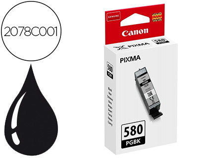 [2078C001] INKJET CANON PGI-580 PIXMA PARA TS6150 / TS8150 / TR7550 / TR8550 NEGRO CAPACIDAD 200 PAGINAS