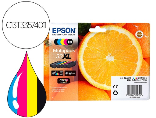 [C13T33574011] INK-JET EPSON EXPRESSION PREMIUM T3357 33XL XP-530 / XP-630 / XP-640 / XP-830 / XP-900 MULTIPACK 5 COLORES