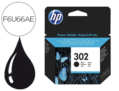 [F6U66AE] INK-JET HP 302 DESKJET 1110 / 2130 / 3630 OFFICEJET 3830 / 4650 ENVY 4520 NEGRO 190 PAG