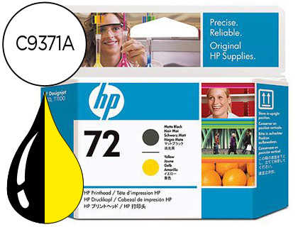 [C9384A] INK-JET HP 72 CABEZAL NEGRO MATE Y AMARILLO DESIGNJET T610/1100