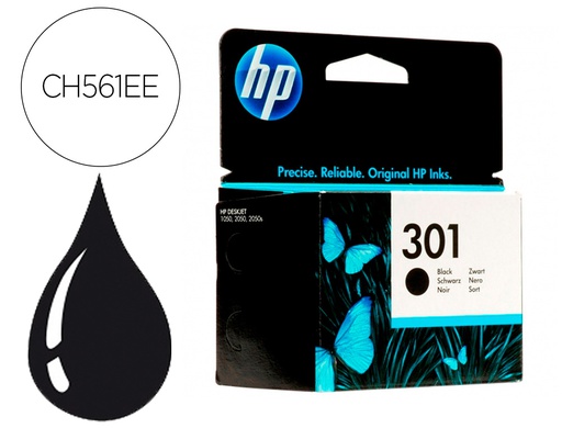 [CH561EE] INK-JET HP N.301 NEGRO DESKJET/ 1050/ 2540/ 3050 ENVY 4500 5530 OFFICEJET 2620 4630