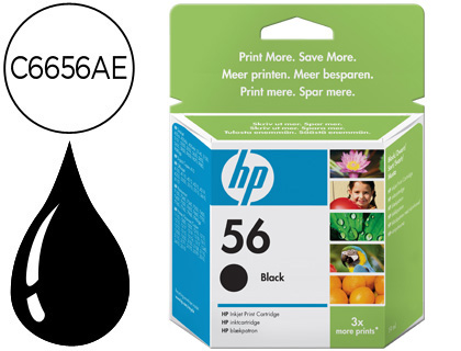 [C6656AE] INK-JET HP N.56 NEGRO DJ 450 5550 5152 5500 5600 5650 5800 5850 9650 9670 9680 PS SERIE 7000 7260 PSC1110 1310 1315