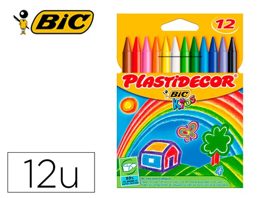 [8757704] LAPICES CERA PLASTIDECOR CAJA DE 12 COLORES