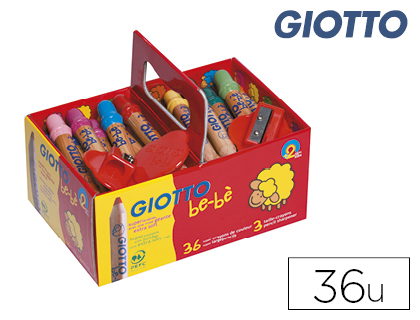 [F461300] LAPICES DE COLORES GIOTTO BEBE SUPER SCHOOLPACK DE 36 UNIDADES + 3 SACAPUNTAS